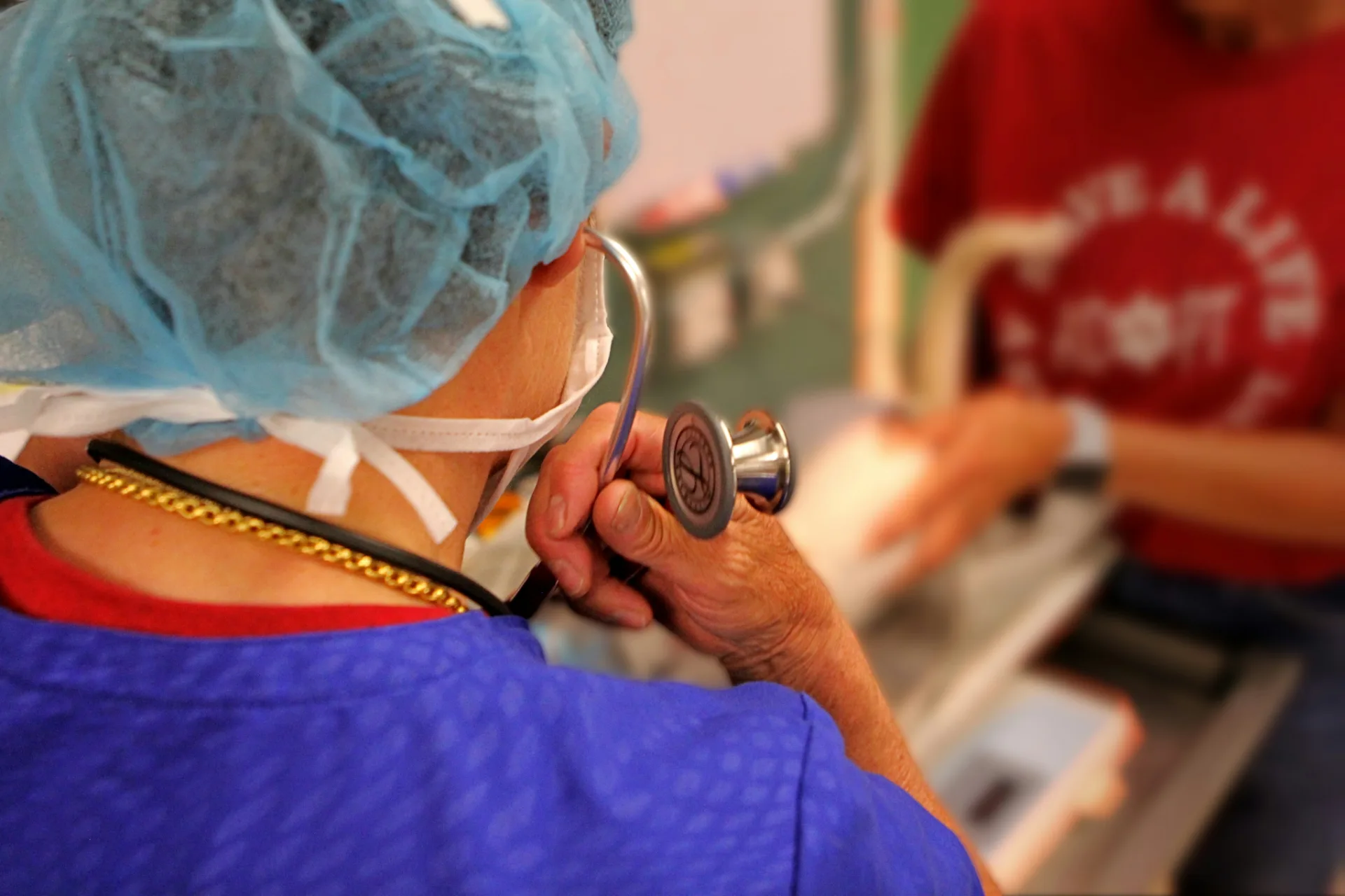 Veterinarian with stethoscope
